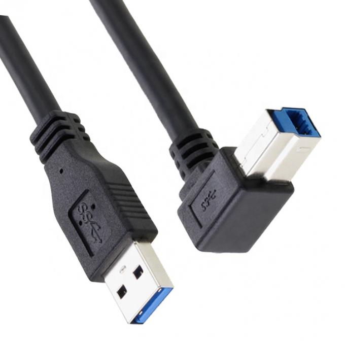 Alta velocidad 5Gbps 90 grados ángulo recto USB 3.0 A macho a USB tipo B cable de impresora 5