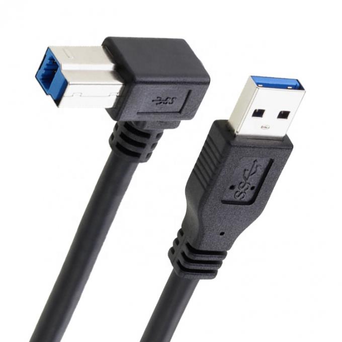 Alta velocidad 5Gbps 90 grados ángulo recto USB 3.0 A macho a USB tipo B cable de impresora 6