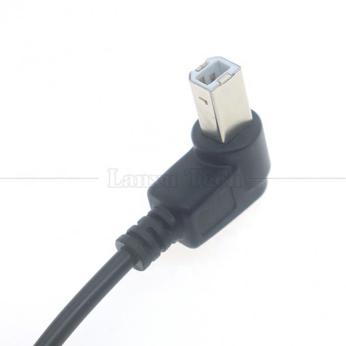 Ángulo recto de 90 grados Tipo A macho a B macho USB 2.0 conector de impresora cable de extensión 2