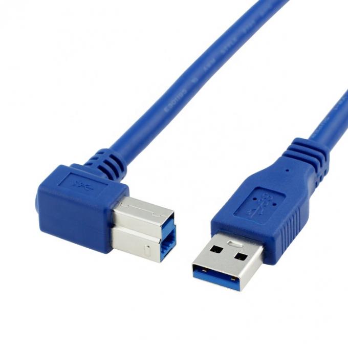 Alta velocidad 5Gbps 90 grados ángulo recto USB 3.0 A macho a USB B tipo de impresor de cable para Epson HP 3