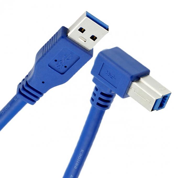 Alta velocidad 5Gbps 90 grados ángulo recto USB 3.0 A macho a USB B tipo de impresor de cable para Epson HP 2