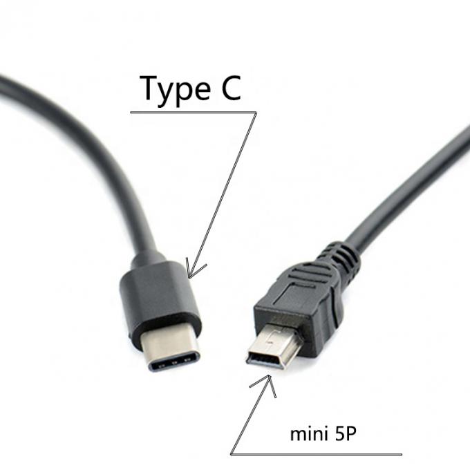 Carga de datos USB Tipo C a Mini B 5 pin USB OTG Cable para cámara 1