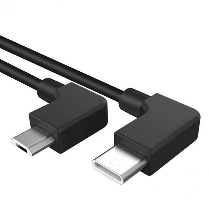 Ángulo de 90 grados Micro B a tipo C Cable USB para UAV 3
