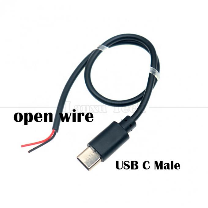 Carga de datos personalizada 2 4 núcleos USB Tipo C Hombre Hembra a despojado Cables de cola de cerdo 1