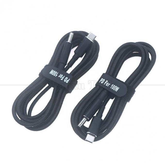 Nylon trenzado 100W 20V 5A PD Tipo C a DC 4.5x3.0 7.4x0.6 Cable de carga de adaptador para HP Dell Lenovo Asus Acer Samsung Laptop 0