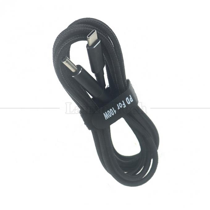 Nylon trenzado 100W 20V 5A PD Tipo C a DC 4.5x3.0 7.4x0.6 Cable de carga de adaptador para HP Dell Lenovo Asus Acer Samsung Laptop 5