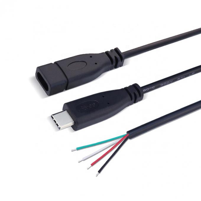 OEM 2 4 núcleos USB Tipo C Hombre Hembra a despojado Cables de cables abiertos de extremo de cable 4