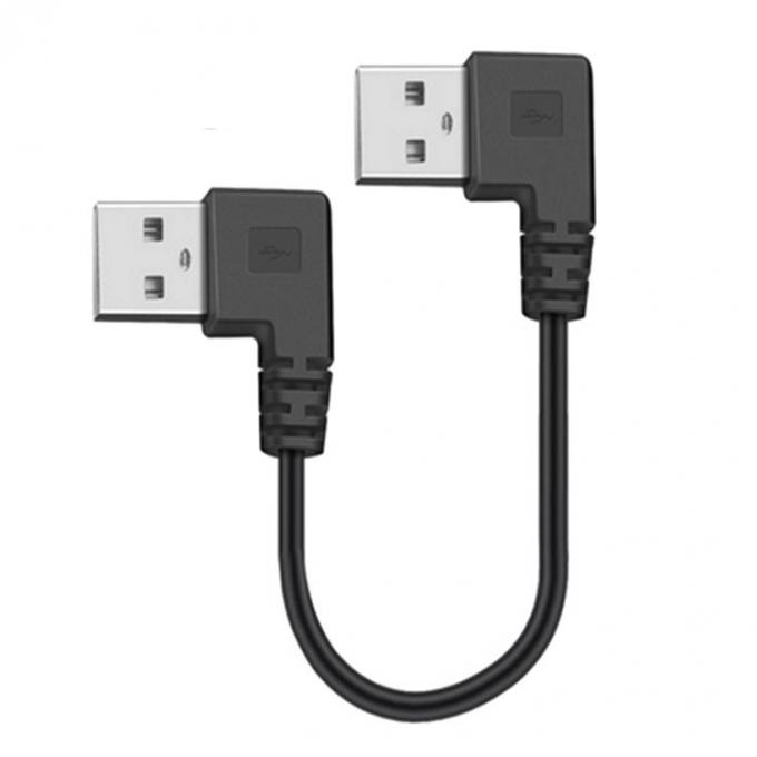 CUSTOM 0.25M 0.3M 90 grados en ángulo recto macho USB a ángulo recto macho USB 2.0 cable 2