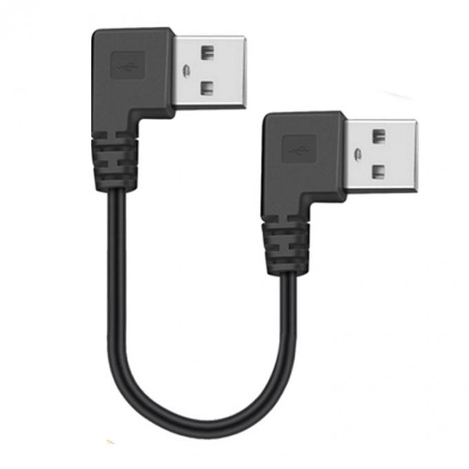CUSTOM 0.25M 0.3M 90 grados en ángulo recto macho USB a ángulo recto macho USB 2.0 cable 3