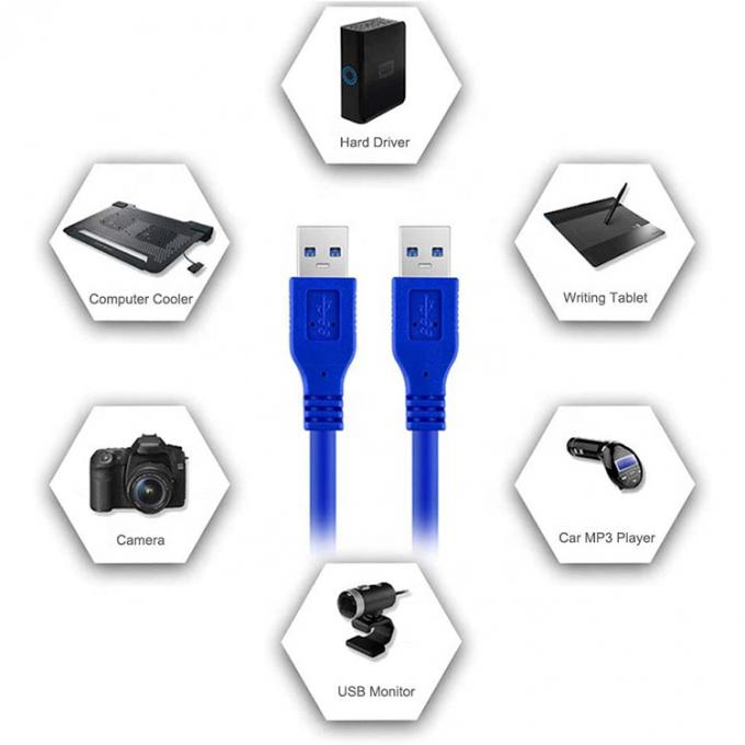 Alta velocidad 5Gbps 1M 3M USB3.0 de macho a macho USB 3.0 Cable de extensión de datos para impresora de módem de PC 6