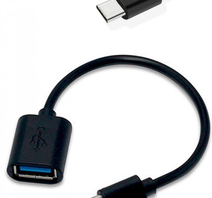 USB Tipo C Hombre a USB 2.0 Un cable de adaptador OTG femenino para teléfono portátil 2