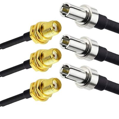 Cable coaxial de conector femenino de antena adaptador de RF personalizado TS9 a SMA