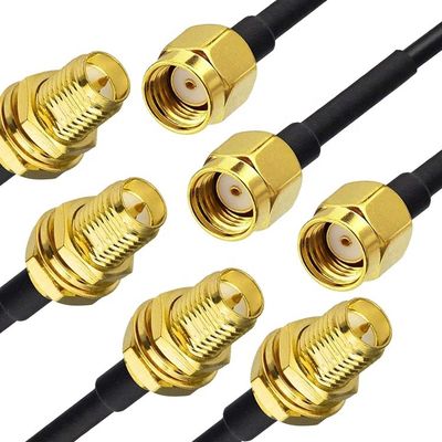 Conectores de adaptador RF de RG 174 SMA masculino a SMA femenino