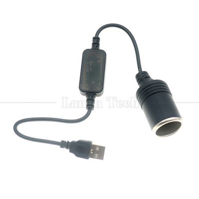comprar Configurar el cargador USB A masculino 5V a 12V enchufe del encendedor de cigarrillos para automóviles cable de conversión femenino online manufacture