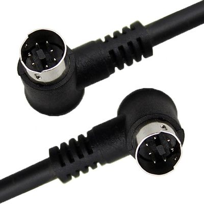 comprar Custom 90 grados ángulo recto L forma S Video hombre a hombre mujer 7 pines Mini Din cable de extensión para STB online manufacture
