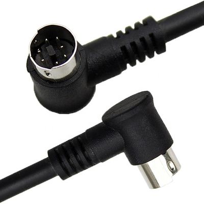 comprar 1M 2M 3M Shield 90 grados ángulo recto S Video de hombre a hombre 7 pines Mini Din cable de extensión online manufacture