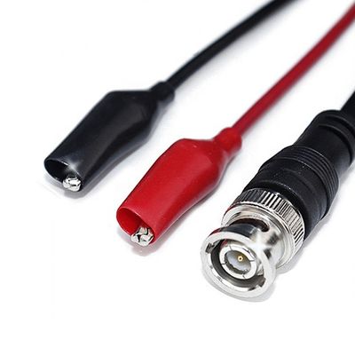 comprar BNC para doble clip de cocodrilo de cañón prueba de plomo cable para osciloscopio CCTV Video de la cámara online manufacture