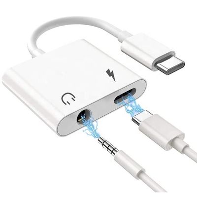 comprar 2 en 1 conector USB C a 3,5 mm AUX auricular dongle de auricular Adaptador para Samsung Note goole píxel 4 4XL 3 3XL 2 2XL online manufacture