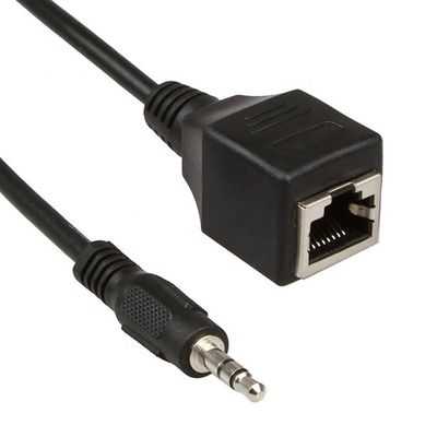 comprar 3.5mm Stereo Jack a RJ45 Socket Female Cat5 Cat6 Ethernet extensor de audio por cable online manufacture