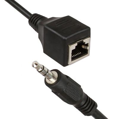 comprar 3.5mm Jack de audio estéreo a RJ45 Socket femenino Cat5 Cat6 Cat7 Ethernet extensor de cable online manufacture