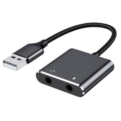 comprar Plug and Play Audio Mic Studio Headset Adaptador de tarjeta de sonido USB para computadora portátil online manufacture
