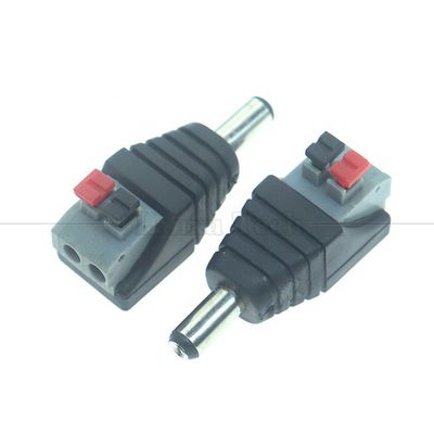comprar 5V 12V Botón de Presión sin soldadura DC 5.5 * 2.1mm Jack de barril masculino femenino a 2p Cables Conector de cable de cable para cámara de tira LED online manufacture