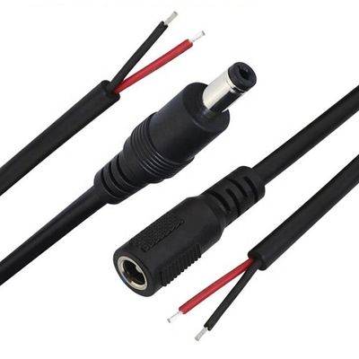 comprar Hombre Mujer 5.5x2.1mm 5.5x2.5mm 3.5x1.35mm DC Jack de conexión enchufe para abrir cables de cola de cerdo desnudo Cables finales para cámara de seguridad de CCTV LED online manufacture