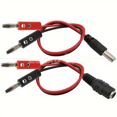 comprar 12v DC 5.5mm X 2.1mm Jack de barril masculino a 4mm Plug de plátano Prueba de cables de conducción de energía online manufacture