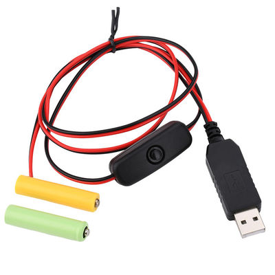 comprar 1.5v 3v 4.5v 6v LR6 AA LR03 AAA Eliminador de batería Reemplazar USB Switch ON OFF Cable de cargador de energía para juguetes electrónicos de luz LED online manufacture