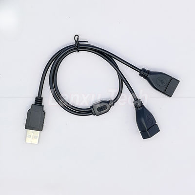 comprar USB 2.0 Un macho a 2 USB doble Jack Y splitter Hub Hábulo de adaptación de cable de extensión de cable de alimentación online manufacture