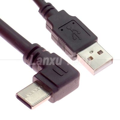 comprar 90 grados ángulo recto de carga rápida 2A USB 2.0 al tipo C Cable de extensión del cargador de datos online manufacture