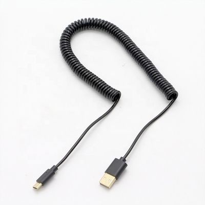 comprar Conectores personalizados de oro 3M de carga rápida de resorte enrollados USB Tipo C Cable de carga de datos online manufacture
