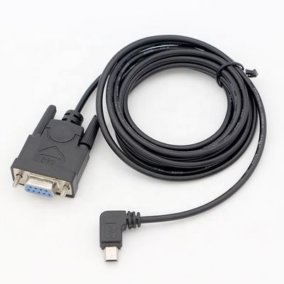 comprar CUSTOM 90 grados ángulo derecho Mini B USB a la mujer DB9 RS232 Cable serie online manufacture