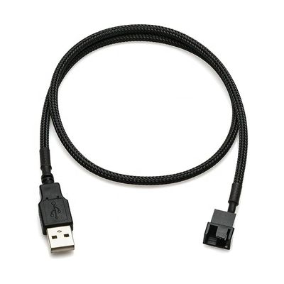 comprar USB trenzado a 3 pin 4 pin Molex Femenino PWM 5V Adaptador de alimentación del ventilador Conector de cable para el enfriador de computadora online manufacture