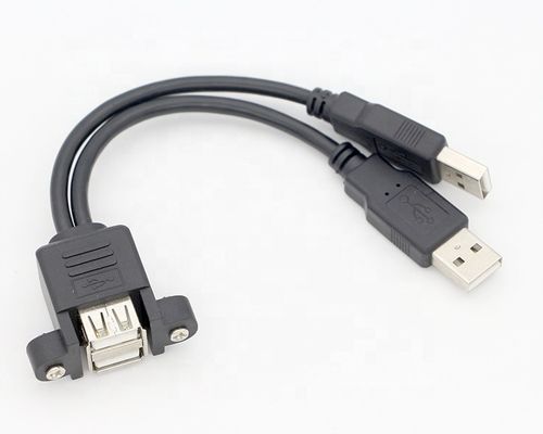 comprar Cable de extensión de doble USB 2.0 de tipo A de panel de montaje masculino a femenino online manufacture