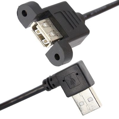comprar Bloqueo de tornillo con ángulo recto de 90 grados Tipo A de panel masculino a femenino Montaje de cable de extensión USB online manufacture