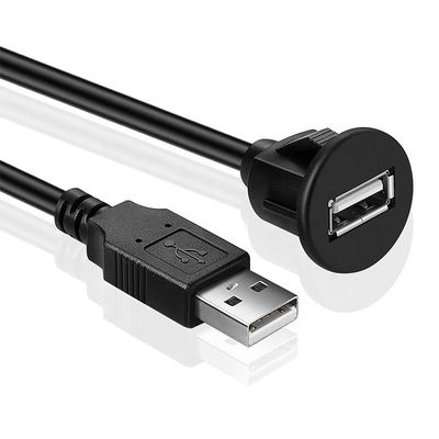 comprar Panel de montaje USB 2.0 de macho a hembra Cable de extensión para automóviles Camión Barco Motocicletas online manufacture