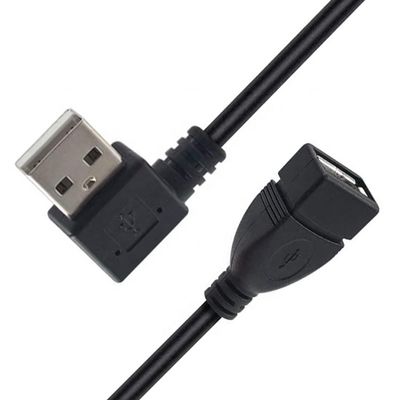comprar 0.3M 1M 2M 3M 90 grados ángulo derecho izquierdo macho a hembra USB 2.0 tipo A cable de extensión online manufacture