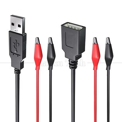 comprar Conector USB masculino Femenino a doble cobre abrazaderas de cocodrilo abrazaderas de cocodrilo prueba de cables de cable de adaptador de cable para circuito eléctrico online manufacture