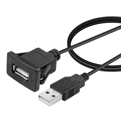 comprar Panel de descarga impermeable montado de macho a hembra enchufe USB cable de cable de cable de cable de extensión de cable para coche camión tablero de mando de barco de motocicleta online manufacture