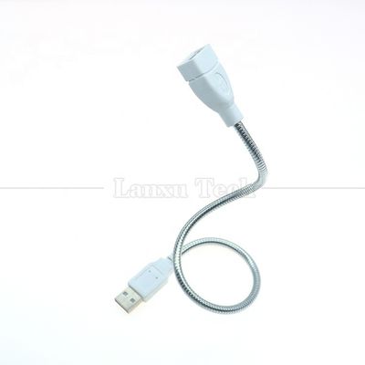 comprar manguera de acero inoxidable de metal flexible de hombre a mujer cable de extensión de adaptador de carga USB para ventilador de luz led online manufacture