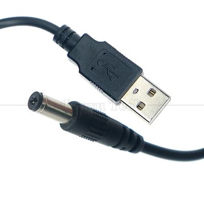 comprar 1m 3m 5m 10m 20AWG 24AWG 28AWG USB a 2.1 5.5mm DC Jack de barril Conector Cable de carga de energía para lámparas LED online manufacture