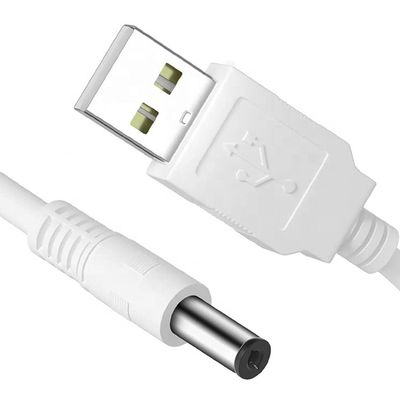 comprar Blanco 1M 5V USB 2.0 Un macho a DC Jack 5.5X2.1mm Cable de cargador de energía online manufacture