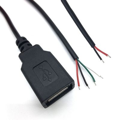 comprar Hombre Mujer USB 2.0 Tipo A enchufe a extremo libre enlatado cable de cargador de alambre de cola de cerdo abierto para tira LED online manufacture