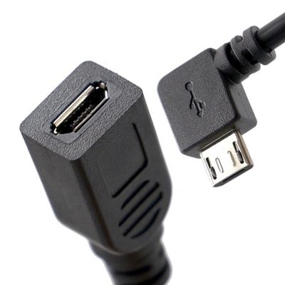 comprar CUSTOM 90 grados ángulo derecho macho a la mujer Micro USB cable online manufacture