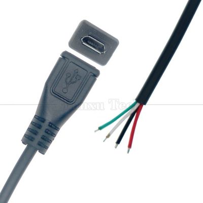 comprar Carga de datos de OEM Micro b 5 PIN USB Hombre Hembra para abrir 2 4 núcleos Cables desnudos Pigtail online manufacture