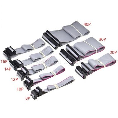 IDC 2.54mm Conector 8 10 12 14 16 18 20 30 40 50 60 PIN 1.27mm Cable de cinta plana gris tono