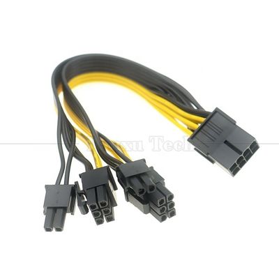 PCIe 8 pin Hombre a doble 8 pin Hombre PCI Express Graphics Tarjeta de vídeo GPU Splitter Adaptador de energía Cable