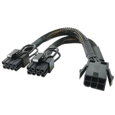 GPU 6 PIN Femenino a doble 8 PIN Hombre 18AWG PCI Express Adaptador de fuente de alimentación de la placa base PCIe Riser 3.0 Cable de extensión