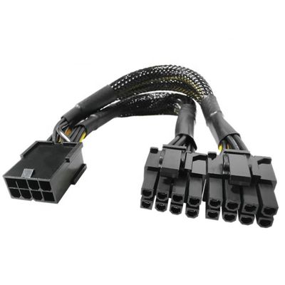 Sleeve tejido PCIe 8 pin Femenino a doble 8 pin Hombre PCI Express Graphics Tarjeta de video GPU Cable de adaptador de alimentación